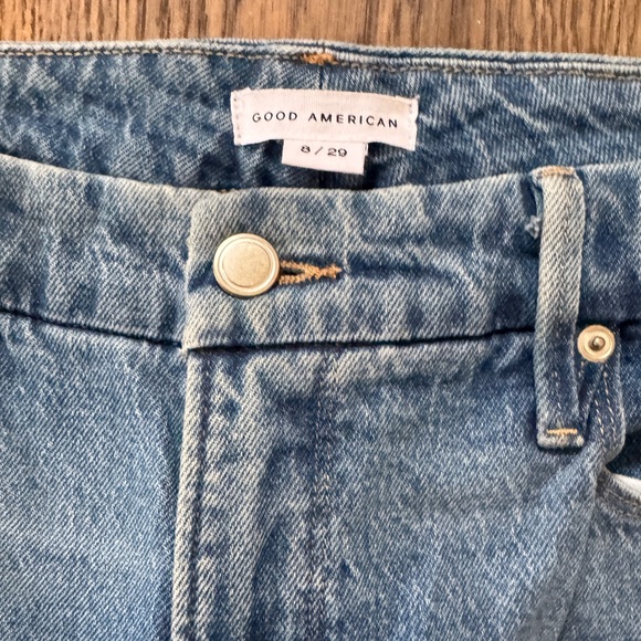Good American Blue Straight Leg Jeans High-Waisted - Picture 4 of 5